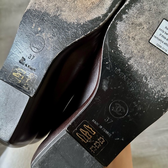 Vintage Chanel Cap Toe Ballerina Shoes with self tie Bows & Platform heels - Picture 8 of 8